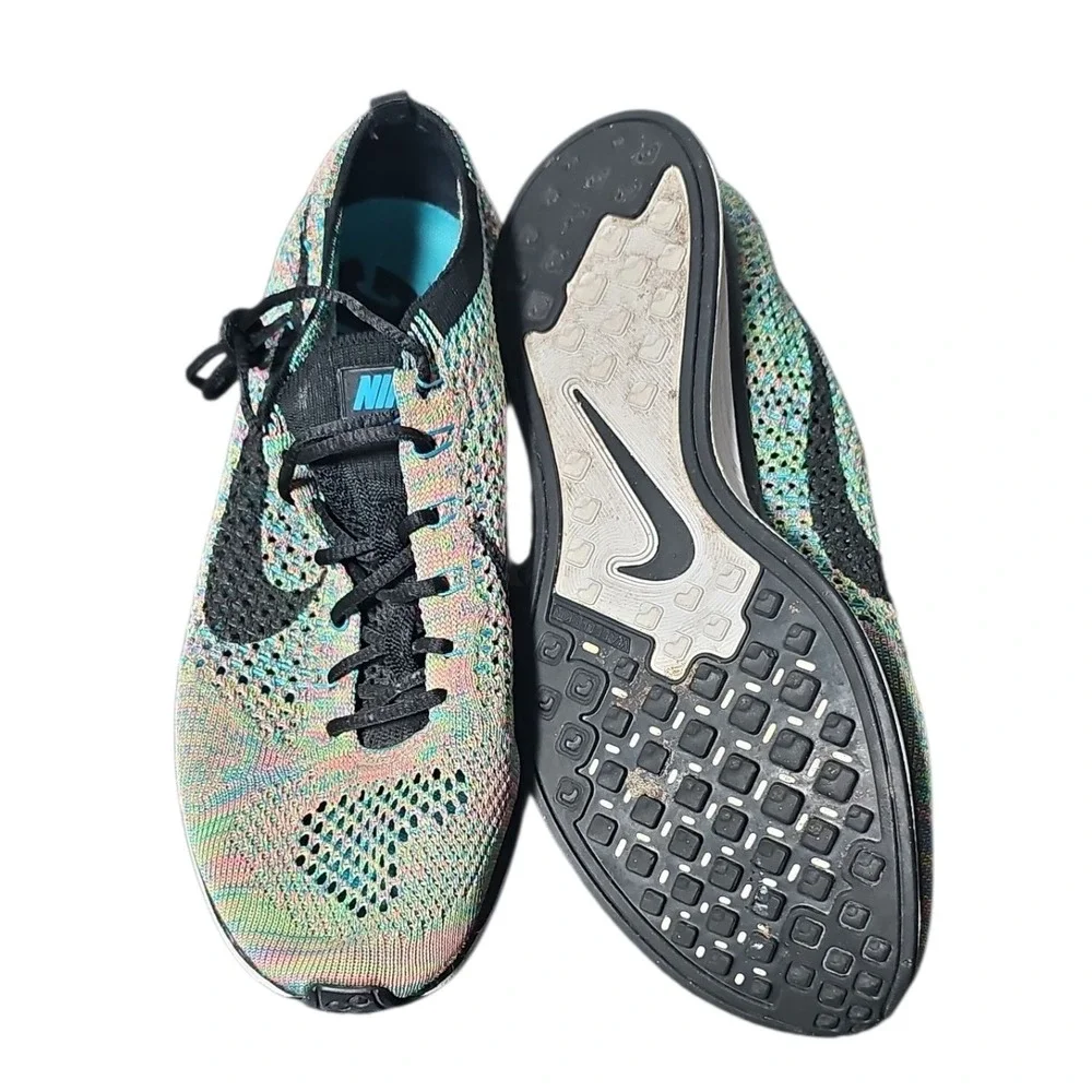 Nike Flyknit‎ Racer Multicolor 2.0 Mens Running Shoes 526628-304 Size 7.5